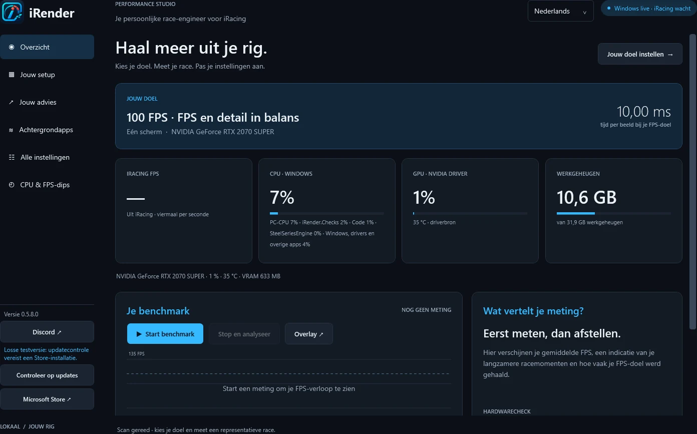 iRender — Je FPS-doel, live hardwaremetingen en benchmarkresultaten op één plek.